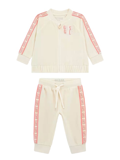 GUESS KIDS Set trening camasa si pantaloni cremwhi - Salopete și ținute pentru bebeluși