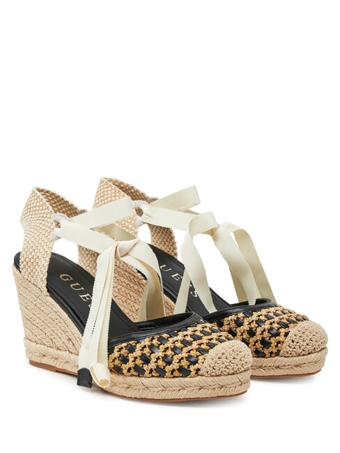 GUESS CYRENAM  Sandale Espadrile înalte BLACK - Pantofi femei