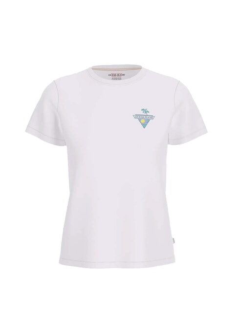 GUESS JEANS SS CN REGULAR Tricou din bumbac alb purpuriu - tricou