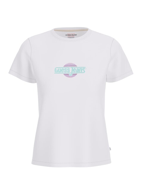 GUESS JEANS SS CN REGULAR Tricou cu maneca scurta alb purpuriu - tricou