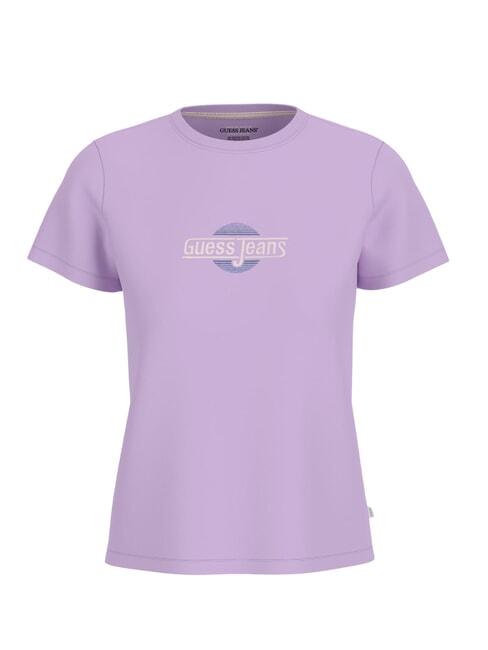 GUESS JEANS SS CN REGULAR Tricou cu maneca scurta floare de liliac - tricou
