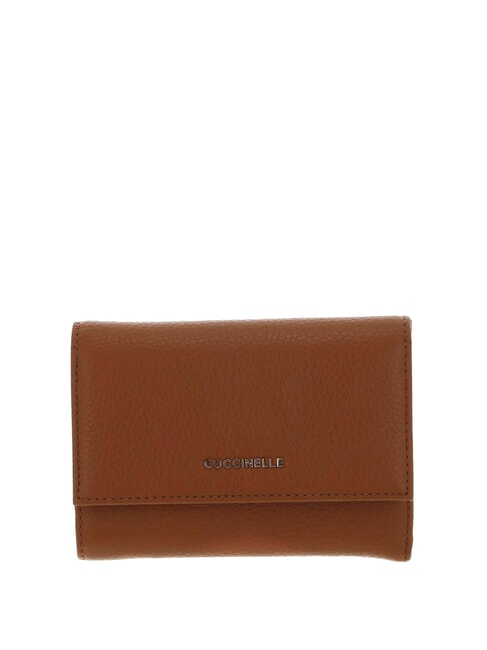 COCCINELLE METALLIC SOFT Portofel dublu din piele ciocanita CUIR - Portofele femei
