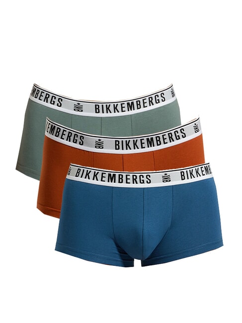 BIKKEMBERGS ELASTIC TRUNK 3 boxeri roșu/albastru/verde - Slip pentru bărbați