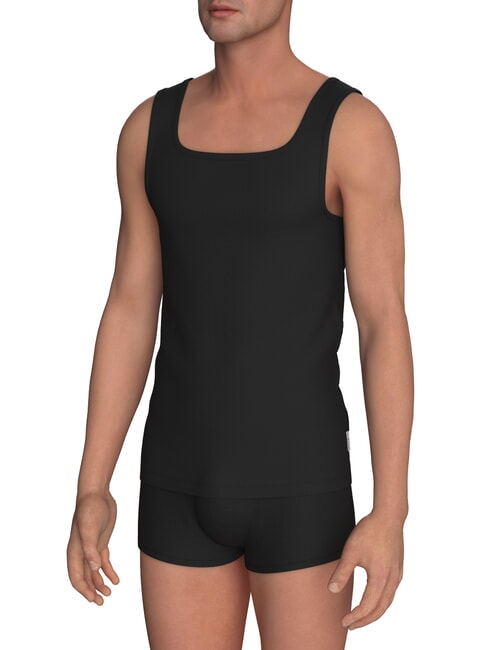 BIKKEMBERGS NEW CLASSIC Top cu nervuri negru - tricou