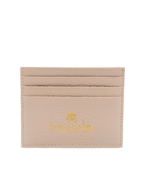 BRACCIALINI BASIC Suport card de credit din piele pudra de fata - Portofele femei