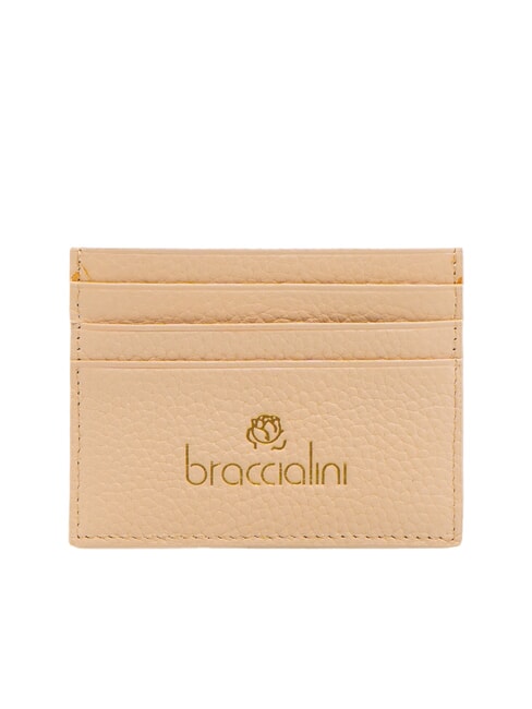 BRACCIALINI BASIC Suport card de credit din piele bej - Portofele femei