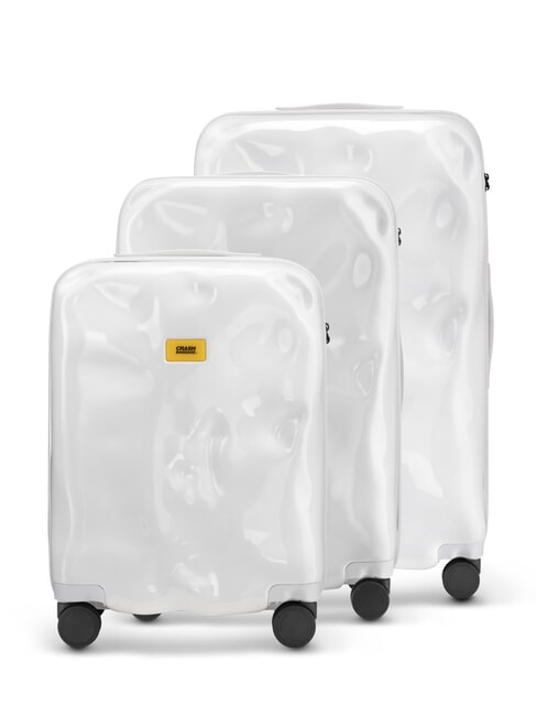 CRASH BAGGAGE ICON TONE ON TONE Set 3 carucioare: cabina + mediu + mare lumină albă - Set trolere