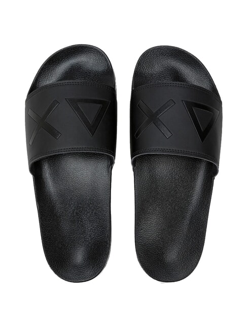 SUN68 SLIPPERS LOGO Papuci negru - Pantofi bărbați