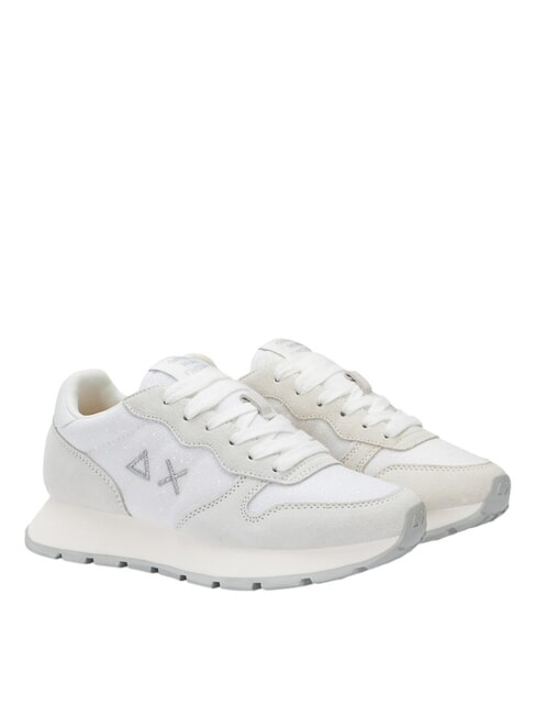 SUN68 ALLY GLITTER TEXTILE Adidași cu inserții cu sclipici alb - Pantofi femei