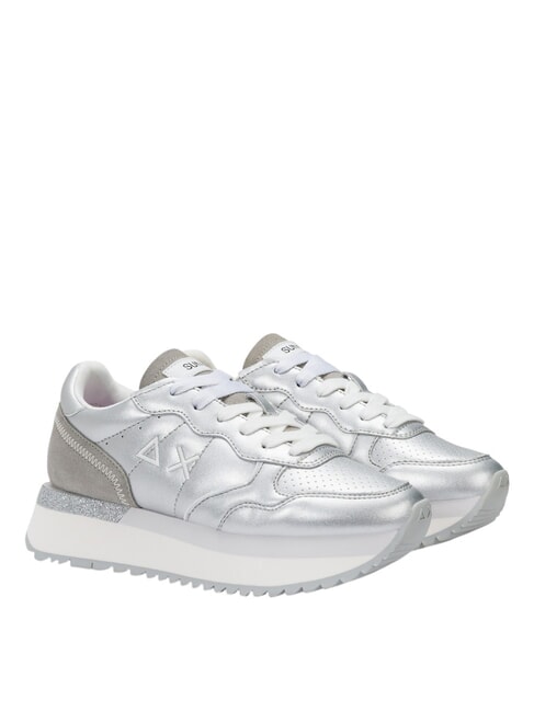 SUN68 BIG ALLY LEATHER Adidași argint - Pantofi femei