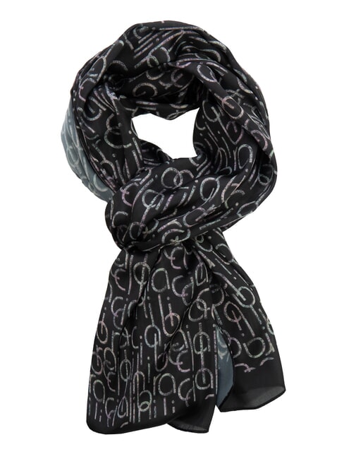 BRACCIALINI FOULARD Eșarfă cu imprimeu cu logo peste tot negru - Eșarfe
