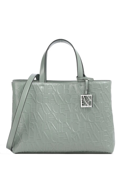 ARMANI EXCHANGE LOGO EMBOSSED Cumpărător manual, cu curea de umăr salvie - Genți femei
