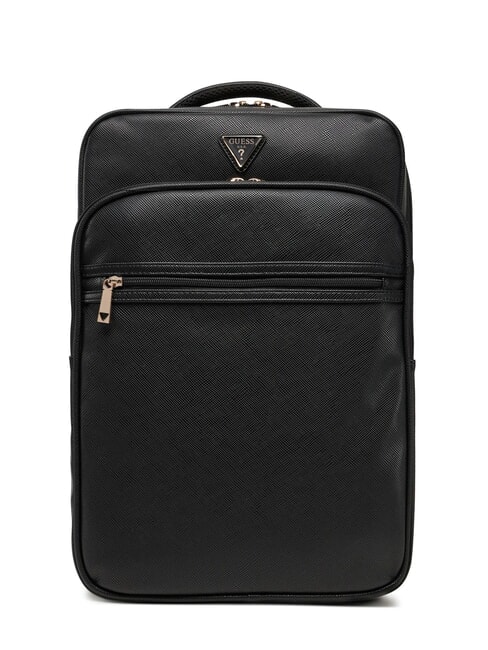 GUESS NOROM Rucsac mare cu imprimeu saffiano BLACK - Genți femei