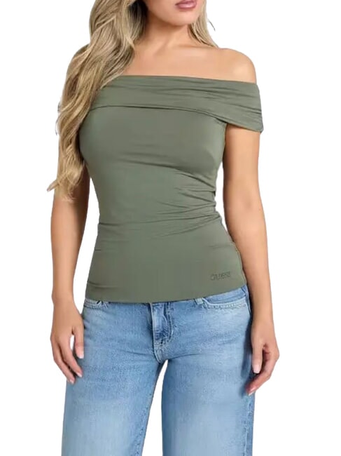 GUESS CHARLOTTE  tricou planta verde - tricou