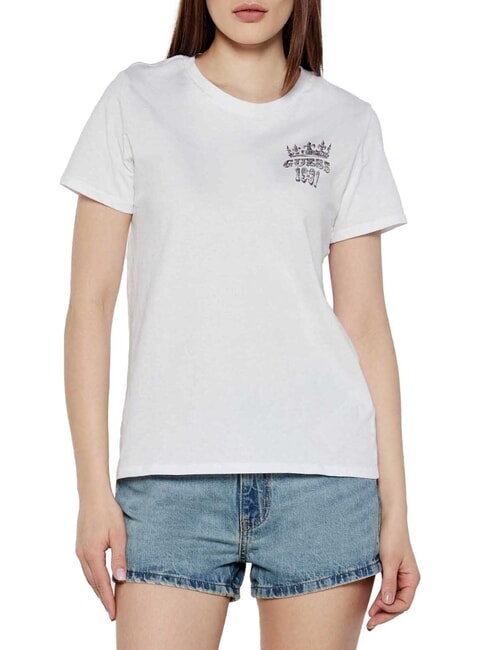 GUESS SS NATURESCAPE  Tricou din bumbac alb purpuriu - tricou