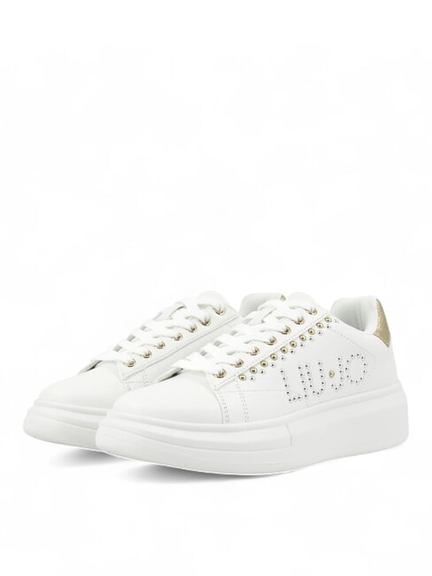LIUJO BABOL 02 Adidași cu platformă cu știfturi alb/aur deschis - Pantofi femei