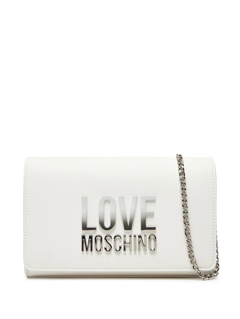 LOVE MOSCHINO CHAIN Lettering Geanta de umar alb - Genți femei