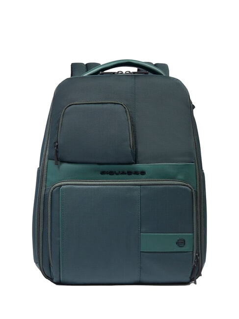 PIQUADRO WOLLEM Rucsac din piele și material textil, suport pentru laptop de 14". VERDE - Rucsacuri pentru laptop