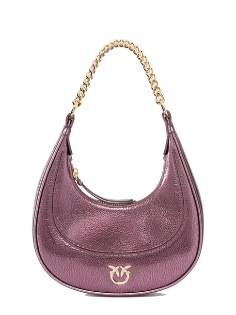 PINKO BRIOCHE Geanta de umar din piele metalica maro-auriu metalic - Genți femei