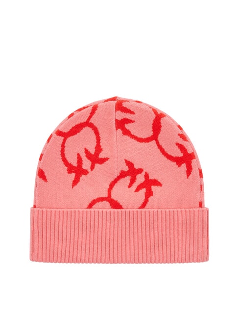 PINKO FRAPPATO Șapcă jacquard monogramă roz/rosu - Căciuli