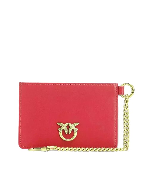 PINKO CARDHOLDER Suport plat pentru card din piele aur roșu-vechi - Portofele femei