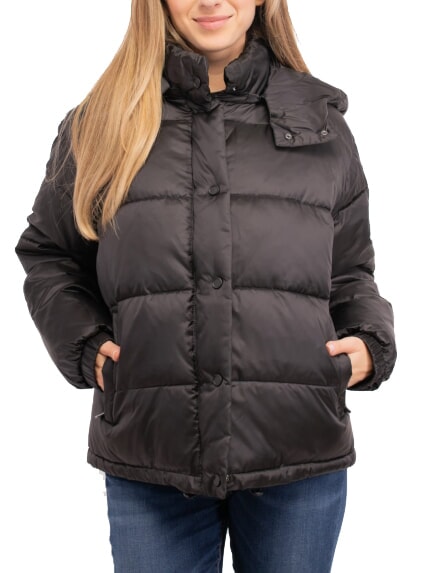 PINKO IDRANTE Jacheta de puf cu gluga limuzină neagră - Jachete de puf pentru femei