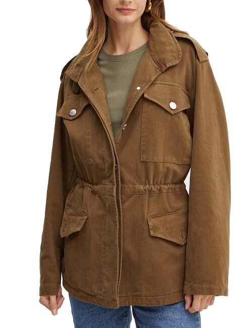 PINKO DIATONIA Jacheta denim cu cordon verde măsliniu închis - Jachete pentru femei