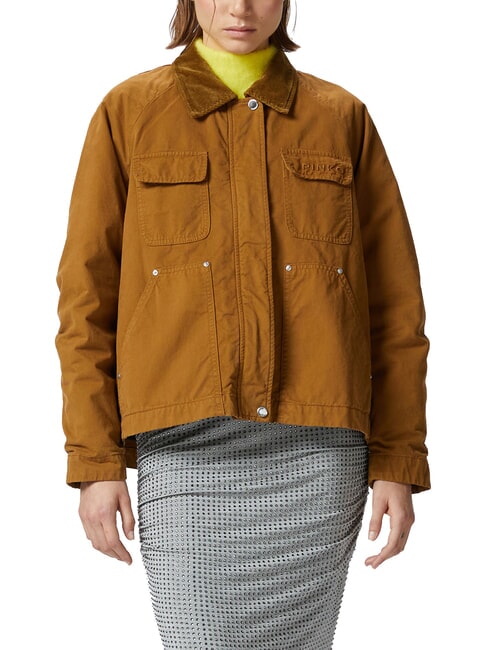 PINKO CANNONE Jacheta caban cu guler de catifea bronz - Jachete pentru femei