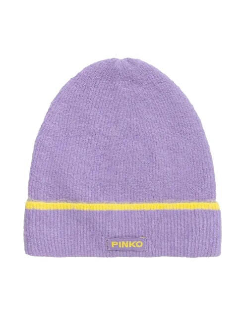 PINKO SERRADE Pălărie beanie cu manșetă multi-liliac /galben - Căciuli