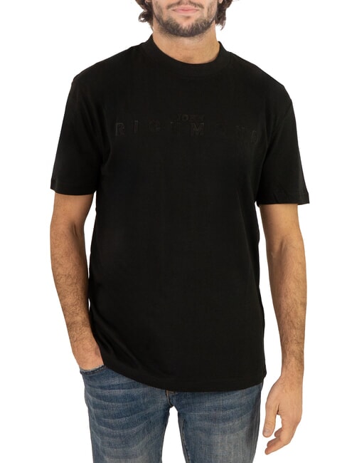JOHN RICHMOND SOULOKU Tricou cu logo în relief negru - tricou