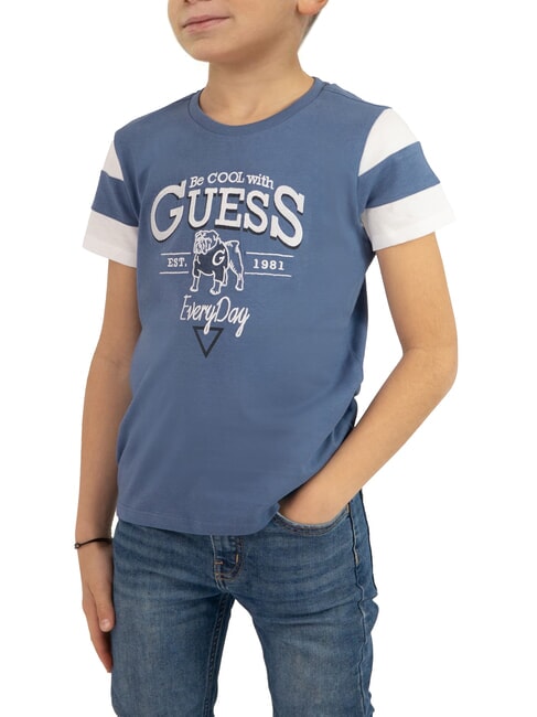 GUESS KIDS Tricou imprimat hârtie indigo - Tricou copil