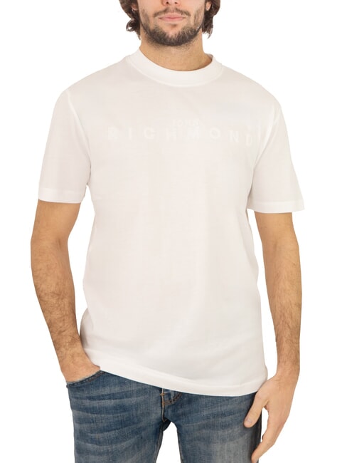 JOHN RICHMOND SOULOKU Tricou cu logo în relief alb - tricou