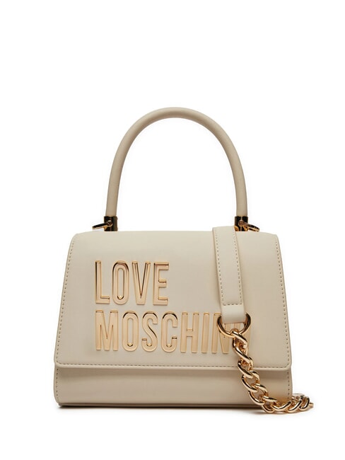 LOVE MOSCHINO LETTERING Geantă mini, cu curea de umăr fildeş - Genți femei