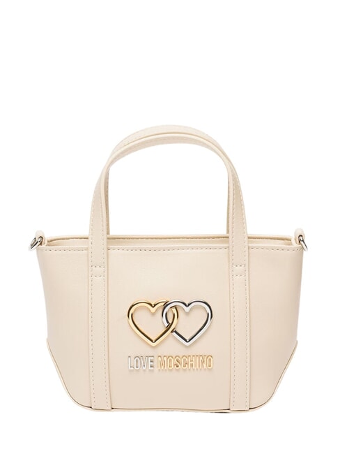 LOVE MOSCHINO TWINS  Geanta de mana mini, cu curea de umar fildeş - Genți femei