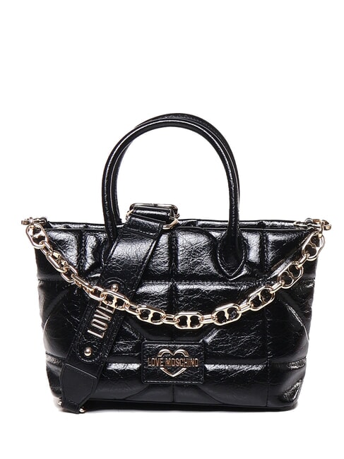 LOVE MOSCHINO GEOMETRIC QUILTED Geanta de mana, cu bareta de umar negru - Genți femei