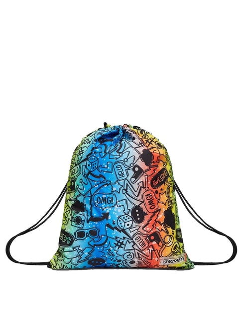 SEVEN SAKKY FLUO STAMP Ghiozdan negru - Rucsacuri pentru școală și timp liber