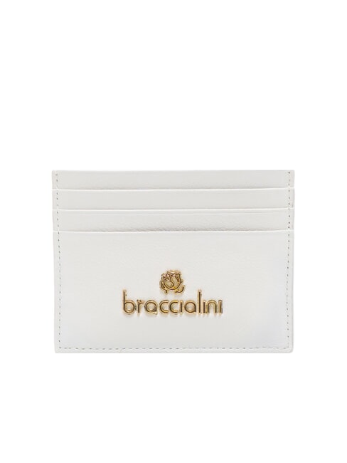 BRACCIALINI BASIC Suport card din piele cu logo metalic alb - Portofele femei
