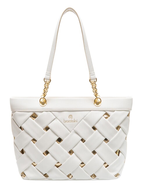 BRACCIALINI ICONS Geanta de cumparaturi tesuta alb - Genți femei