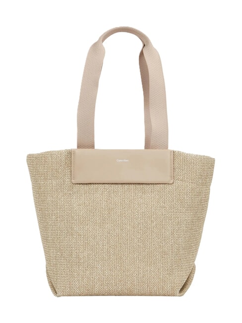CALVIN KLEIN CK RAFFIA Cumpărător de umăr vesela - Genți femei