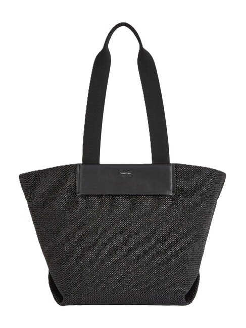 CALVIN KLEIN CK RAFFIA Cumpărător de umăr ck negru - Genți femei