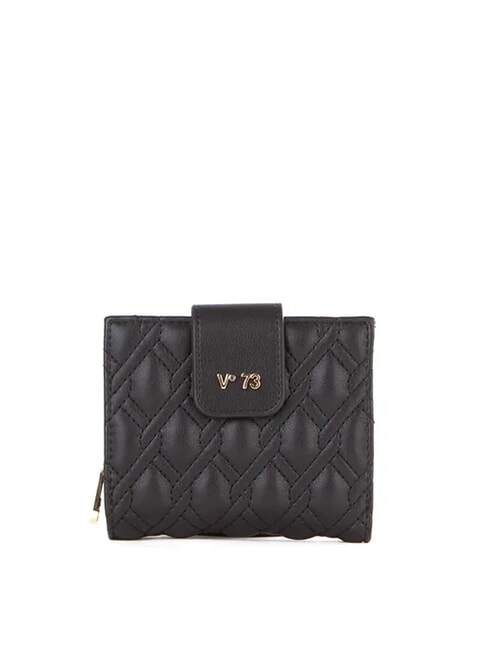 V73 MARGARET Portofel compact cu model matlasat negru - Portofele femei