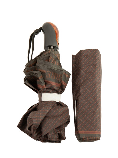 FERRÈ MINI Umbrelă pliabilă rezistentă la vânt cravata maro 02 - Umbrele