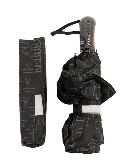 FERRÈ JUMBO Mini umbrelă automată logo negru 01 - Umbrele