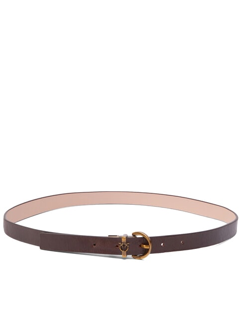PINKO LOVE Cureaua din piele reversibila maro/roz-aur antic - Curele