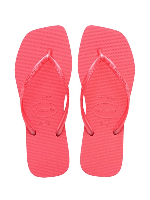 HAVAIANAS SLIM SQUARE Flip Flops cu vârful pătrat coral tropical - Pantofi femei