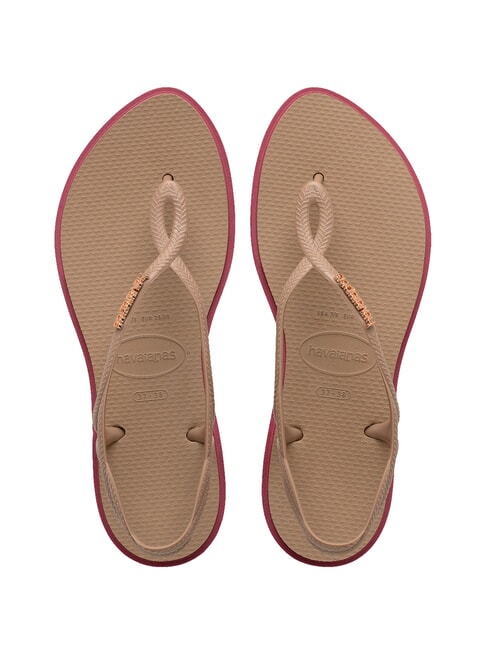 HAVAIANAS LUNA POINT Sandale flip-flop rose / aur - Pantofi femei