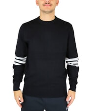 RICHMOND X CORINO Pulover cu guler crew cu dungi negru2 - Pulovere pentru bărbați - 1