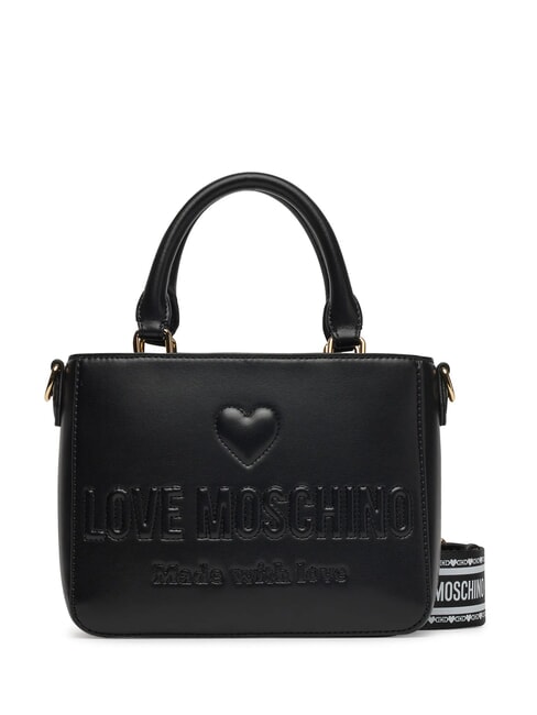 LOVE MOSCHINO MADE WITH LOVE Geantă de mână mini, cu curea de umăr negru - Genți femei