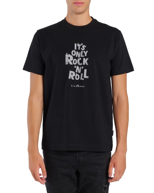 JOHN RICHMOND SPARTACO Tricou din bumbac cu imprimeu negru - tricou