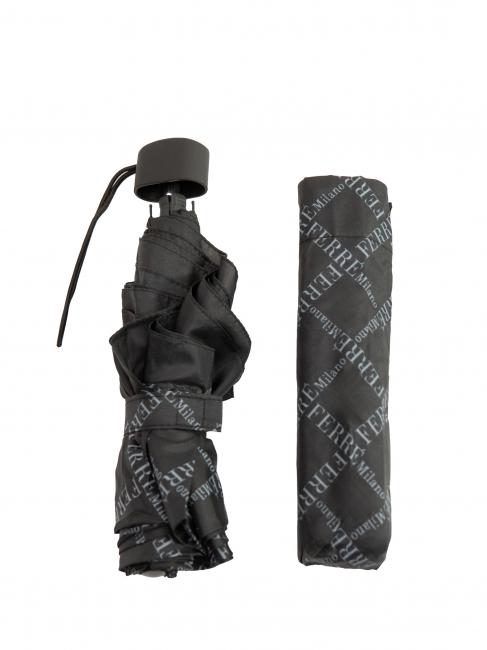 FERRÈ LOGO ALL OVER Mini umbrelă manuală negru01 - Umbrele